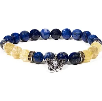 Drahý kámen Náramek Lapis lazuli s Ganéšou