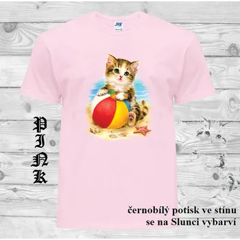detske-tricko_uv_potisk_kote_balon Barva: Pink - růžová, velikost: 98