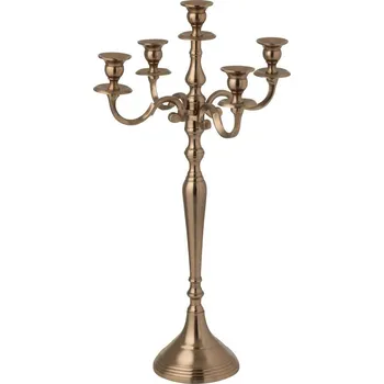 Svícen Champagne zlatý 5-ti ramenný kovový svícen Goldmy - Ø 35*63 cm