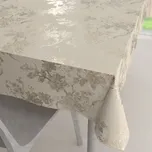 Sametový obdélníkový ubrus Isabela Flower IBL-023 Zlaté květy na krémovém 100x160 cm