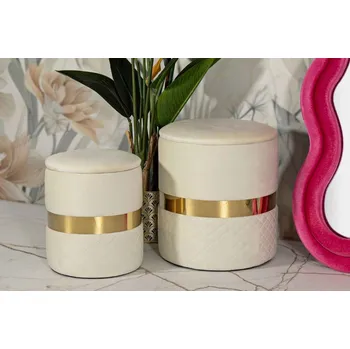 Taburet Sada taburetek Yardley krémová