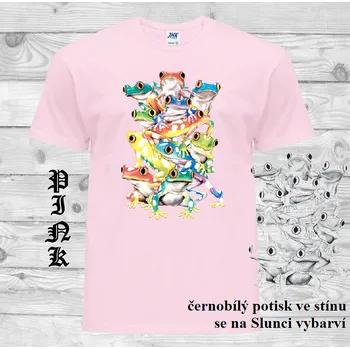 Dívčí tričko detske-tricko_uv_potisk_zaby Barva: Pink - růžová, velikost: 128