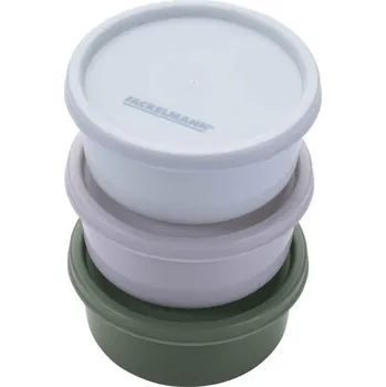 FACKELMANN Sada 3 svačinových krabiček, kulaté, vhodné na omáčky, dresinky a koření, nepropustné a