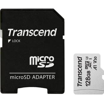 Paměťová karta NOOBS + transcend 128GB microSDXC 300s uhs-i u3 v30 a1