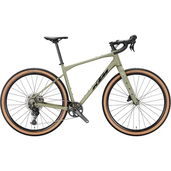 gravel kolo Gravel kolo KTM GRAVELATOR 25 2026 CARGO GREEN MATT (BLACK GLOSSY) Barva: Zelená, Velikost: S Alu rám, Shimano CUES 1x11, Maxxis Rambler – lehký gravel pro všestranné použití