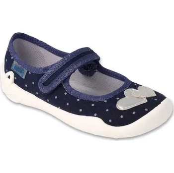 Dívčí obuv Balerínky bačkory papuče Befado 114Y545 modré, srdce velikost: 31