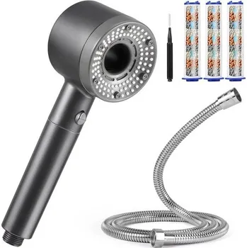 Sprchová hlavice Blendura, vysokotlaká sprchová hlavice šetřící vodu s 1,5 m sprchovou hadicí,