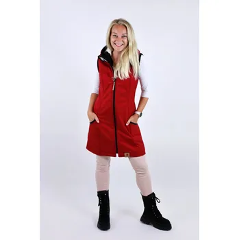 Dámská parka Kocour Mourek DÁMSKÁ SOFTSHELLOVÁ VESTA S BERÁNKEM červená Velikost 44 (vel.L-XL)