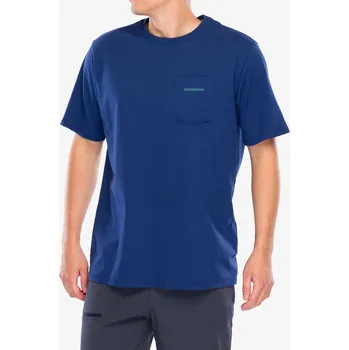 Pánské tričko Tričko s potiskem Patagonia Boardshort Logo Pocket Responsibili-Tee - clement blue