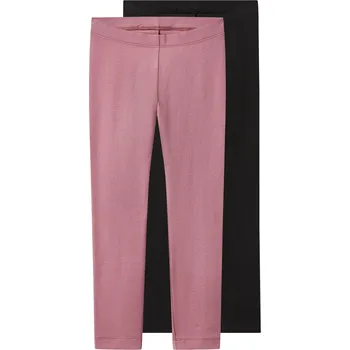 Dívčí oblečení lupilu® Dívčí legíny, 2 kusy (černá / lila fialová, 110/116)