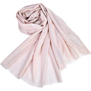 Šála Classic Scarf Slavnostní světle růžová šála se stříbrnou nití, pléd přes ramena na šaty, štola na silvestra, party