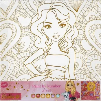 Diamantové malování SMT Creatoys s.r.o. Malování na plátno se zlatou konturou, dívka