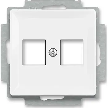 elektrický kabel ABB ZONI 5014T-A02018 500 KRYT ZÁSUVKY KOMUNIKAČNÍ PŘÍMÉ (2X) S KOVOVÝM UPEVŇOVACÍM TŘMENEM BÍLÁ