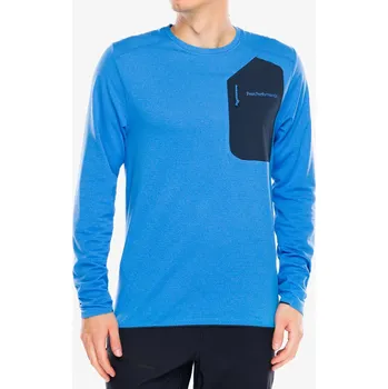 Pánská mikina Mikina bez kapuce Peak Performance Freelight Polartec Grid - azure ascent/blue shadow