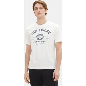 Pánské tričko Tom Tailor T-Shirt 1037735 Bílá Regular Fit S