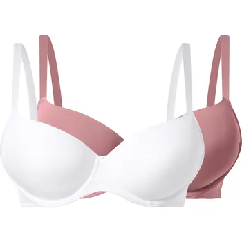 Podprsenka esmara® Dámská podprsenka XXL, 2 kusy (růžová/bílá, 85D)