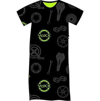 Pánské pyžamo Voxx noční košile pánská Seeking - bike - černá, XXL (Pohodlná pánská noční košile SEEKING z kolekce Voxx je to pravé pro komfortní spánek. Dlouhá košile nikde neškrtí, digitálně potištěný bavlněný úplet je doplněný o pružný elastan. Pro milovníky cyklist