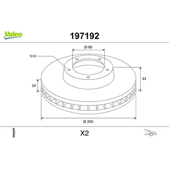 Brzdový kotouč Brzdový kotouč VALEO 197192