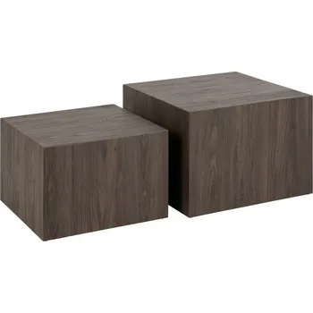 Konferenční stolek Sada tmavě hnědých konferenčních stolků Eloy 58 x 40 x 58/50 x 33 x 50 MDF