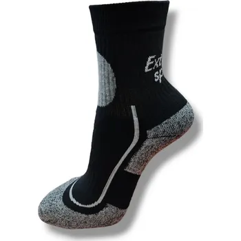 Dámské ponožky EXTRÉM SPORT bavlněné teplé ponožky - ČERNÁ Vyberte velikost: 38 - 39
