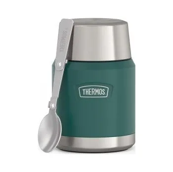 Termoska Thermos Icon 470 ml se skládací lžící a šálkem smrkově zelená Zelená termoska na jídlo + DÁREK DLE VÝBĚRU!