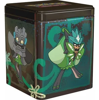 Hračka Pokémon Trading Card Game: Ogrepon Stacking Tin – 3 booster balíčky a 2 samolepky (německá verze)