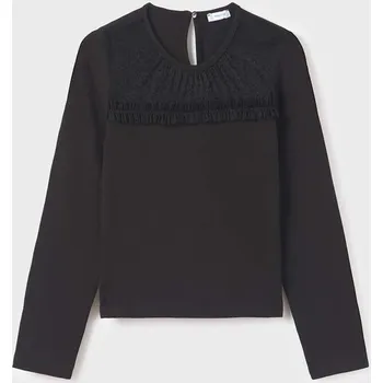 Chlapecké tričko Dětské tričko s dlouhým rukávem Mayoral 7043.8B.Junior.9BYX černá 99X, vel. 167