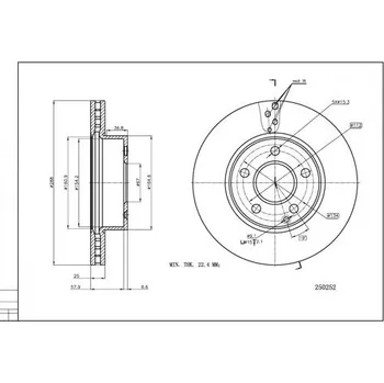 Brzdový kotouč Brzdový kotouč HART 250 252
