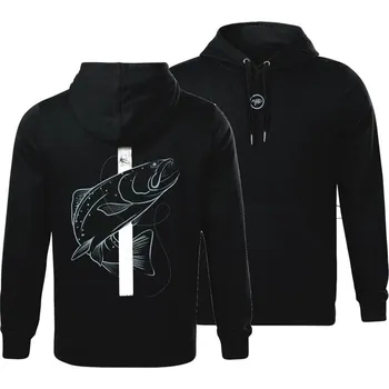 Rybářské oblečení Giants Fishing Mikina Pánská Pstruh Černá - XXXL