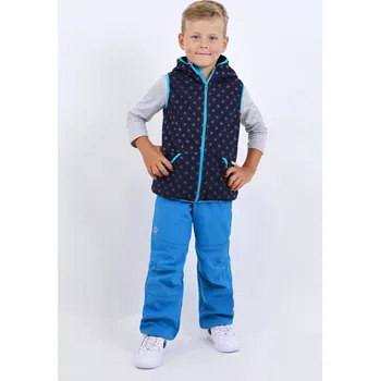 Dívčí vesta Kocour Mourek Softshellová dětská vesta HVĚZDY na tmavě modré Velikost 80/86