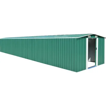 Zahradní domek vidaXL Marketos Zahradní domek zelený 257 x 779 x 181 cm pozinkovaná ocel