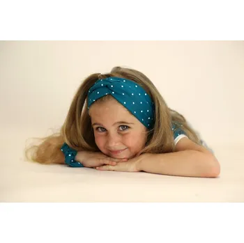 Čelenka Kocour Mourek Čelenka PETROLEJOVÁ s bílými puntíky Velikost BABY (42-46 cm)