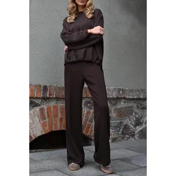 Dámské kalhoty ČOKOLÁDOVĚ HNĚDÉ KALHOTY Z MODALU PECA del SOL