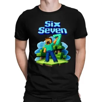Žertovný předmět Steve 67 - Six Seven - pánské tričko s potiskem - inspirované Minecraft- Tričkový.cz