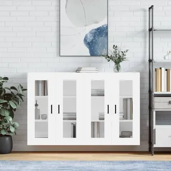 přebalovací pult a komoda Nástěnné skříňky 2 ks bílé kompozitní dřevo Bílá3197937