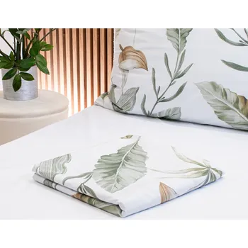 Prostěradlo na postel 250x250 bavlněný satén zelené Cally