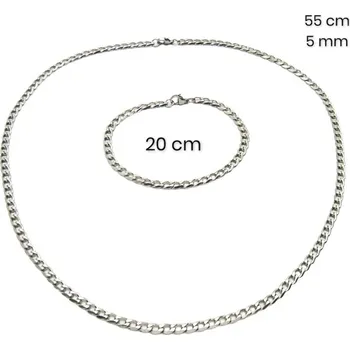 Souprava šperků Ocelový náhrdelník + náramek 23900600