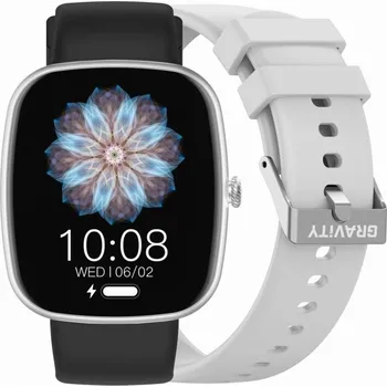 Chytré hodinky Dámské chytré hodinky GRAVITY GT18-5 Black Silicone Strap + Grey Strap NEPLATÍ