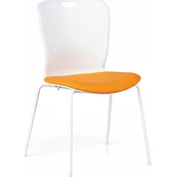 Jednací židle B2B Partner Plastová konferenční židle OPEN, bílá/oranžová