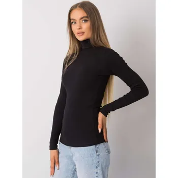 Dámská halenka Dámský černý žebrovaný rolák, L/XL