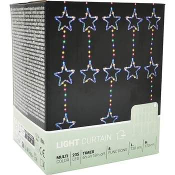 Vánoce Světelné závěsy na vánoční stromek 120x120 CM 235LED MULTIKOLOR STARS NEPLATÍ