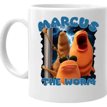 Žertovný předmět Marcus the worm - hrnek s potiskem- Tričkový.cz