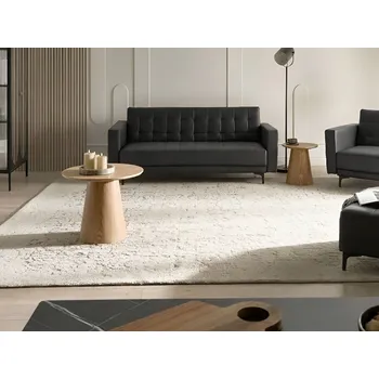 Pohovka Rozkládací pohovka černá umělá kůže moderní styl 3místná modulární stříbrné nohy boční područky obývací pokoj Beliani