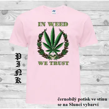 Chlapecké oblečení detske-bavlnene_tricko_uv_potisk_cannabis_konopi Barva: Pink - růžová, velikost: 152