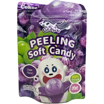 Cukrovinka Cokoc Peeling Soft Candy Grape Flavor 75g [CN] Loupatelné, hroznová příchuť