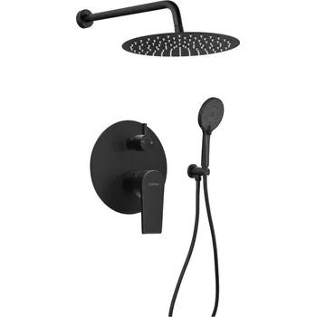 Vodovodní baterie Sapho Sapho, KAI podomítkový sprchový set s pákovou baterií, otočný přepínač, 2 výstupy, černá matná, KA43/15-03