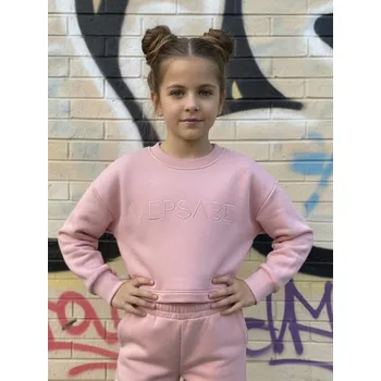 Dívčí mikina Dívčí babypink croptop mikina VSB IWY, VELIKOST DĚTI 86-92