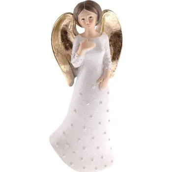 Vánoční dekorace Anděl 16cm bílý, novodur