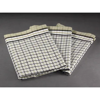 Utěrka Kuchyňské utěrky EGYPTSKÁ BAVLNA 24, hnědé drobné káro, 3 kusy, 50x70cm