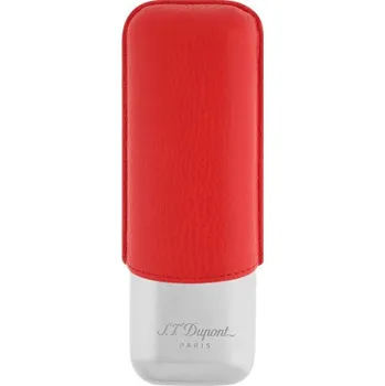 S.T. DUPONT - RED GRAINED - Kožené pouzdro na doutníky